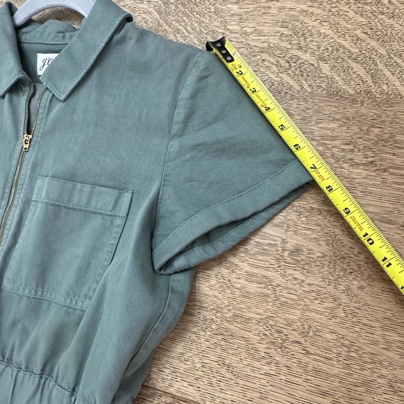 J. Crew Zip Front Chino Gray Green Pocket Utility Dress size 8 - Picture 12 of 16